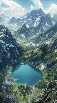Pristine alpine lakes nestled in mountain valleys