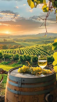 Picturesque vineyards overlooking the countryside