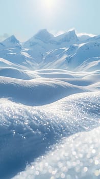Pristine snowfields glistening in the sunlight