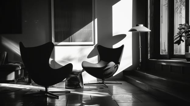 Silhouette of carefully curated furnishings creating a sense of balance and harmony