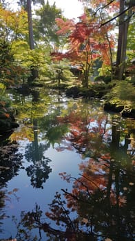 Tranquil ponds reflecting the surrounding foliage