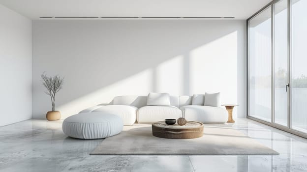 Sleek and stylish home decor arrangement providing ideas for creating a minimalist yet cozy living room