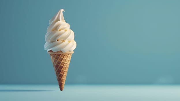 Spinning ice cream cone against a blank background
