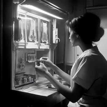 Radiographer at work. AI generative.