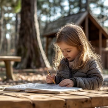Children painting drawings. AI generative.