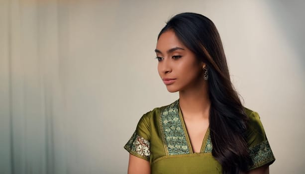 pretty young woman portrait, AI generated image