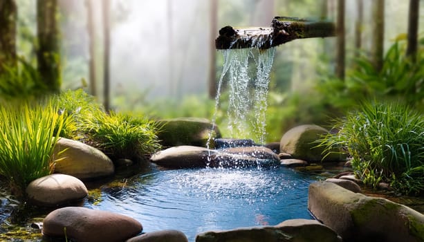 spring of fresh water, AI generated image