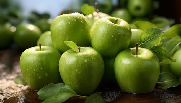 green apples granny smith fruits, AI generated image