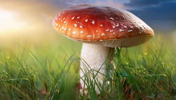 mushroom in the grass, AI generated image