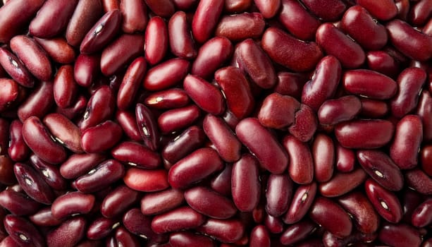 kidney beans top flat view, AI generated image