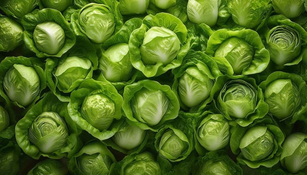 lettuce top flat view, AI generated image