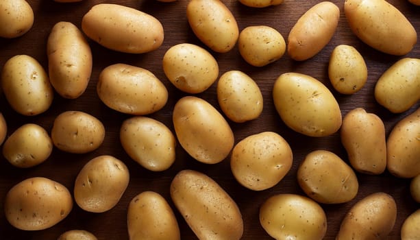 potatoes vegetables flat view, AI generated image