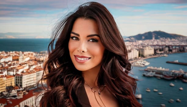 gorgeous young playful smiling woman portrait, AI generated image