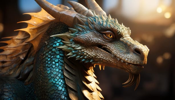 ancient prehistoric dragon beast, AI generated image