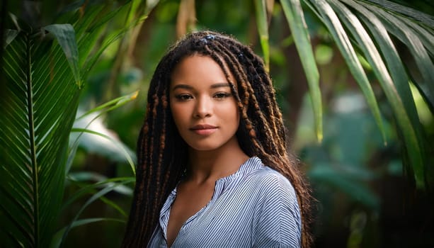 gorgeous young rasta woman, AI generated image