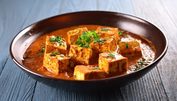 paneer tikka masala indian curry food, AI generated image