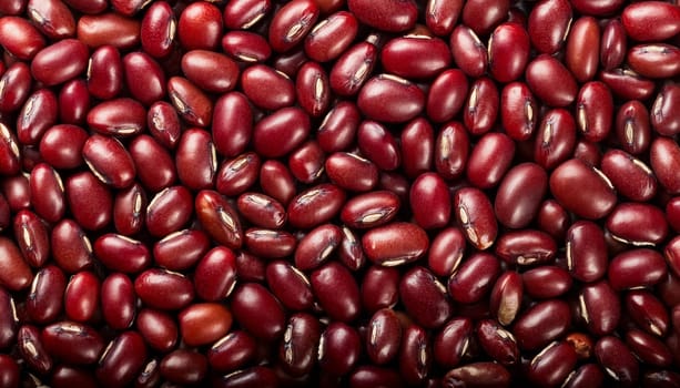azuki beans top flat view, AI generated image