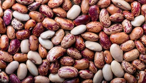 cranberry beans top flat view, AI generated image