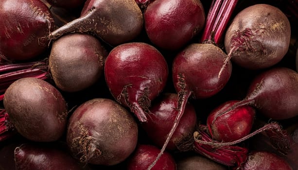 beetroots vegetables flat view, AI generated image