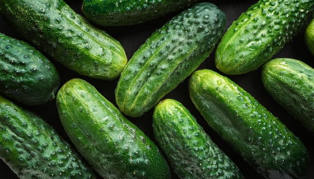 cucumbers vegetables flat view, AI generated image