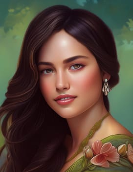portrait of pretty young woman, AI generated image