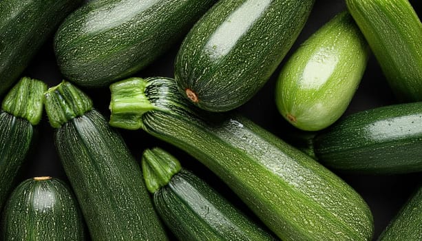 zucchini vegetables flat view, AI generated image
