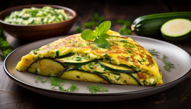 zucchini omelette vegetarian food, AI generated image