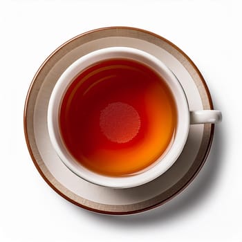 cup of tea flat top view, AI generated image