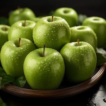 green apples granny smith fruits, AI generated image