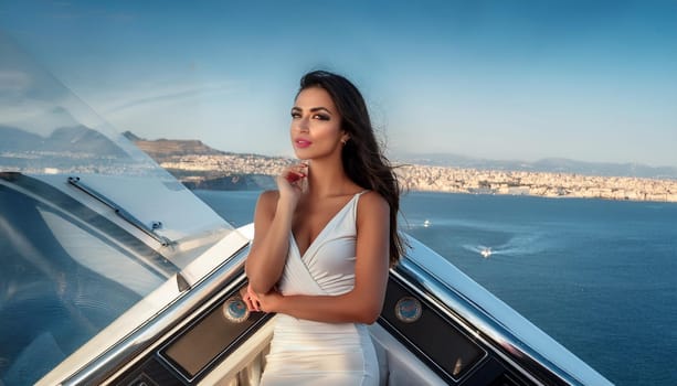 gorgeous young woman on spaceship, AI generated image