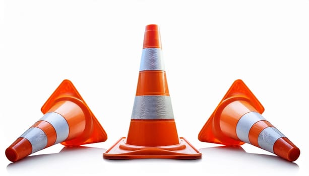 orange traffic cone sign, AI generated image