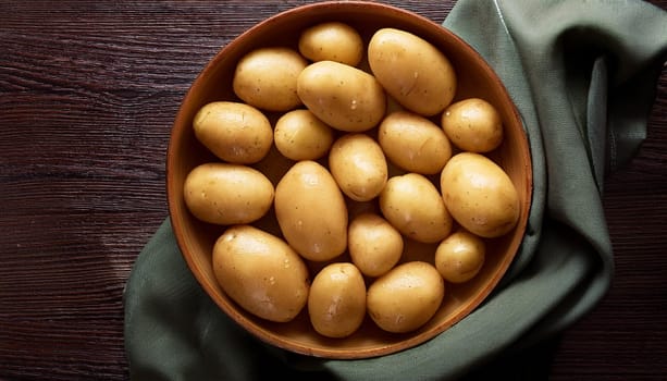 potatoes vegetables flat view, AI generated image