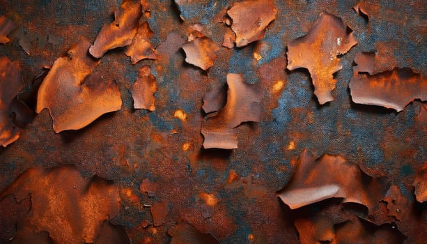 rusted steel metal texture useful as a background, AI generated image