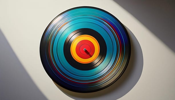 vinyl record illustration flat view, AI generated image