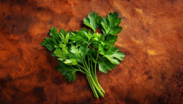 cilantro or parsley flat view, AI generated image