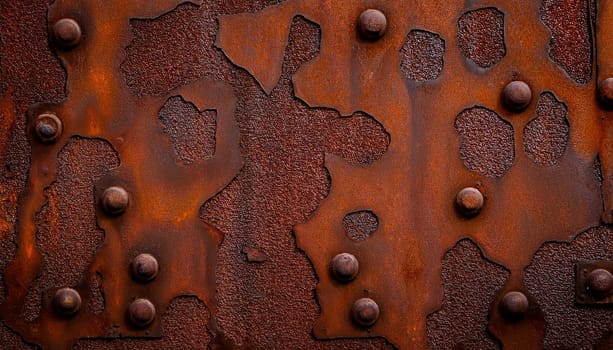 rusted steel metal texture useful as a background, AI generated image