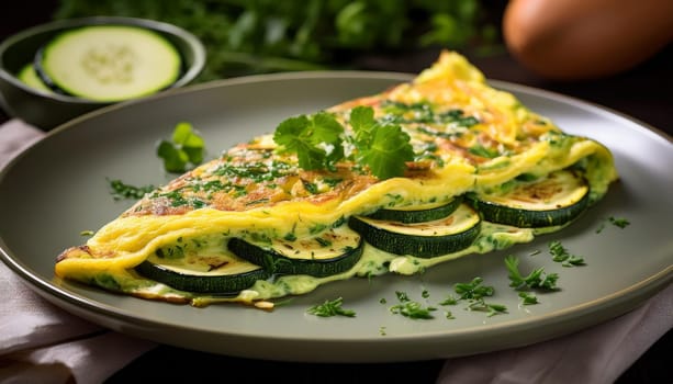 zucchini omelette vegetarian food, AI generated image