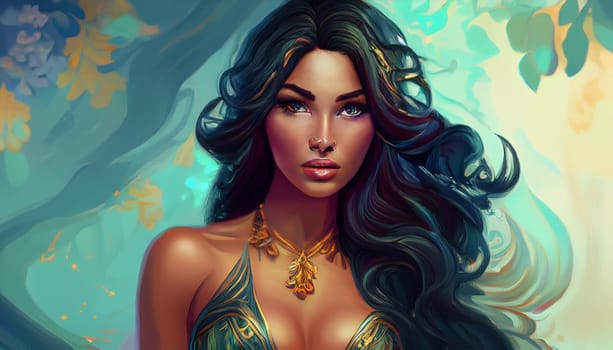 gorgeous young woman portrait, AI generated image