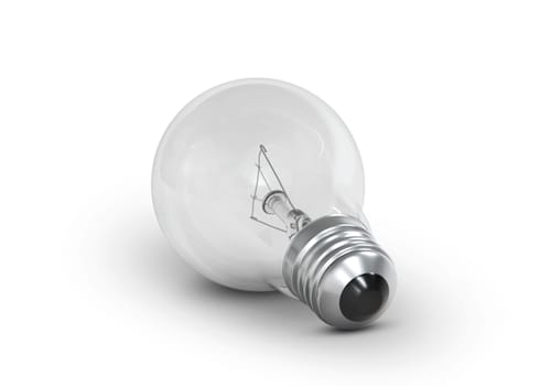 lighted bulb isolated on white background