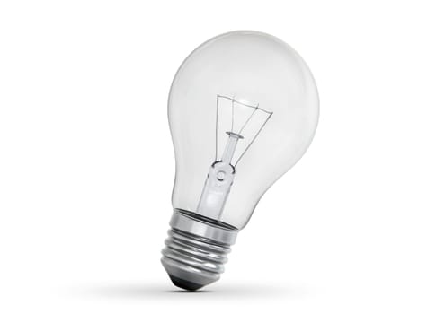 lighted bulb isolated on white background