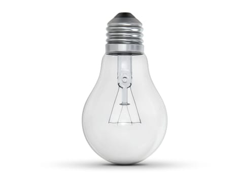 lighted bulb isolated on white background