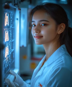 Radiographer at work. AI generative.