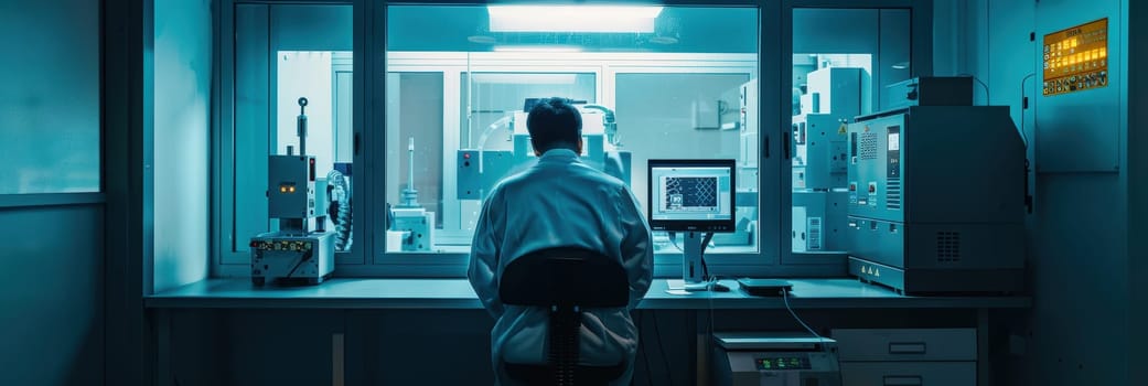 Industrial production of pharmaceuticals. AI generative.