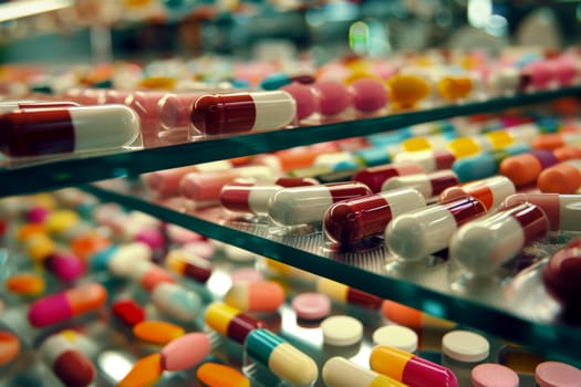 Industrial production of pharmaceuticals. AI generative.