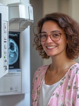 Radiographer at work. AI generative.