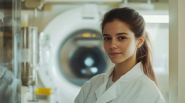 Radiographer at work. AI generative.