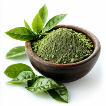 tasty Matcha Latte made from green tea. AI generative.