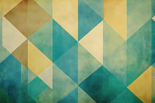 An abstract design showcasing a vibrant geometric pattern with blue, green, and yellow hues, creating a textured visual effect.