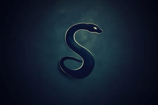 A sleek black snake design curves elegantly against a dark backdrop, embodying elements of sophistication and intrigue.
