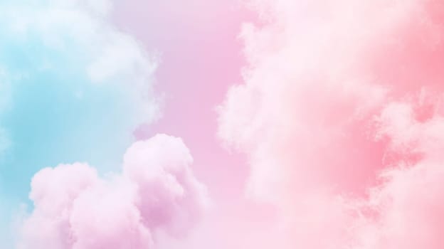 Soft pastel clouds in dreamy sky, perfect as a gentle background, AI Generated